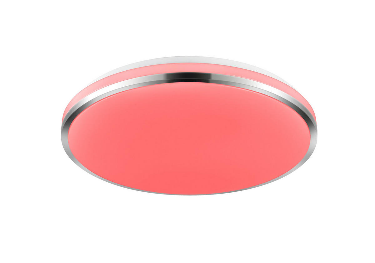 LED MENNYEZETI LÁMPA - króm/fehér, Lifestyle, műanyag/fém (45/6,5cm) - Novel