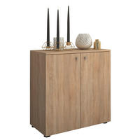 Kommode in Eichenfarbe 70/74/40 cm  in Sonoma Eiche  - Silberfarben/Schwarz, Basics, Holzwerkstoff/Kunststoff (70/74/40cm) - MID.YOU
