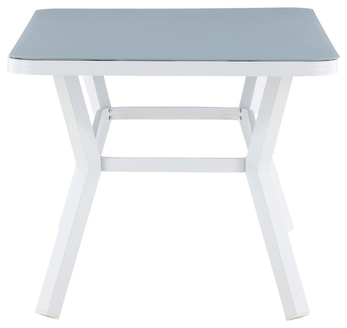 GARTENTISCH 160/90/74 cm Metall, Glas rechteckig  - Weiß/Grau, KONVENTIONELL, Glas/Metall (160/90/74cm) - Gardenson