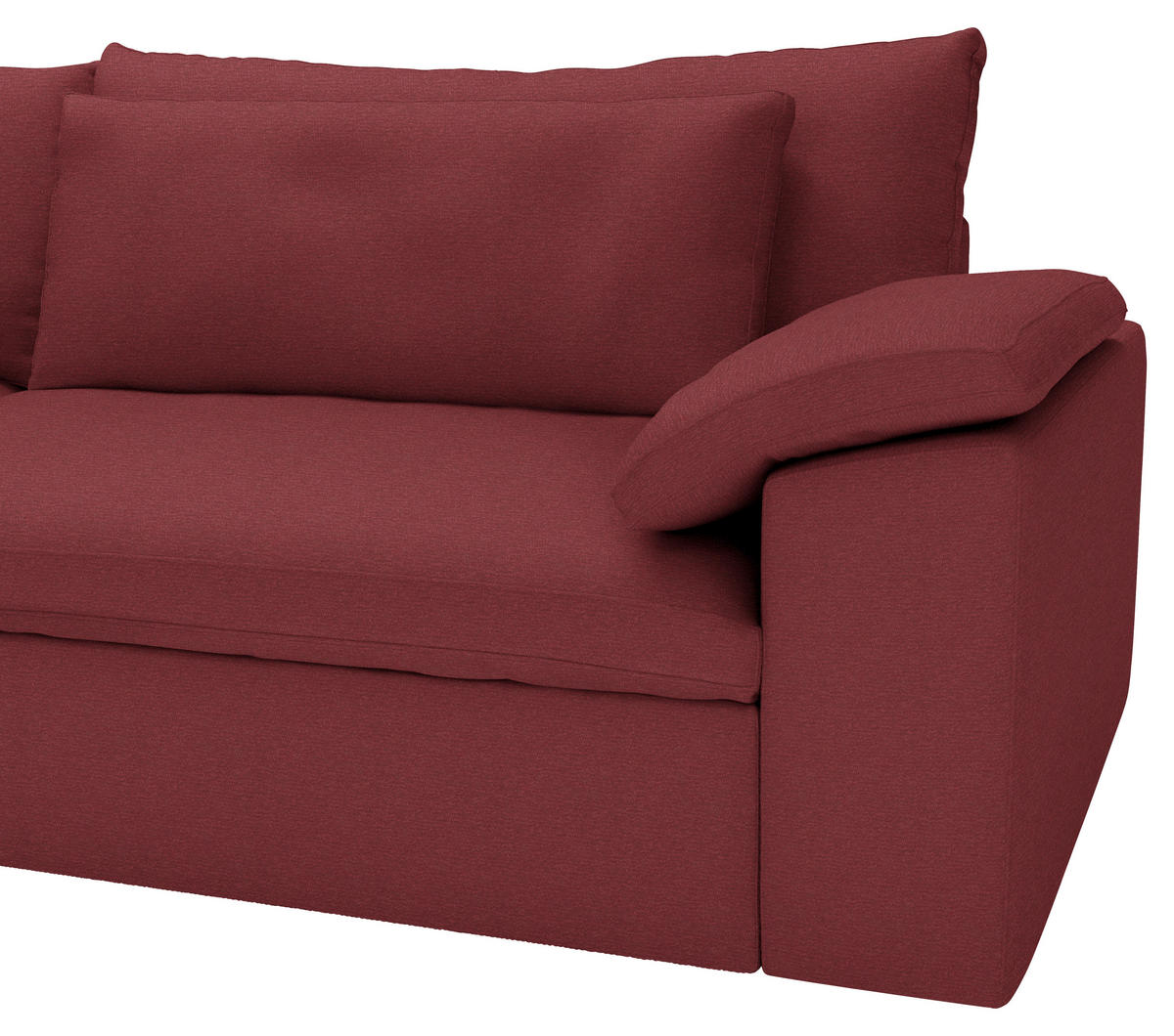 ECKSOFA  Chenille Bordeaux  - Bordeaux/Schwarz, Modern, Kunststoff/Textil (198/306cm) - Carryhome