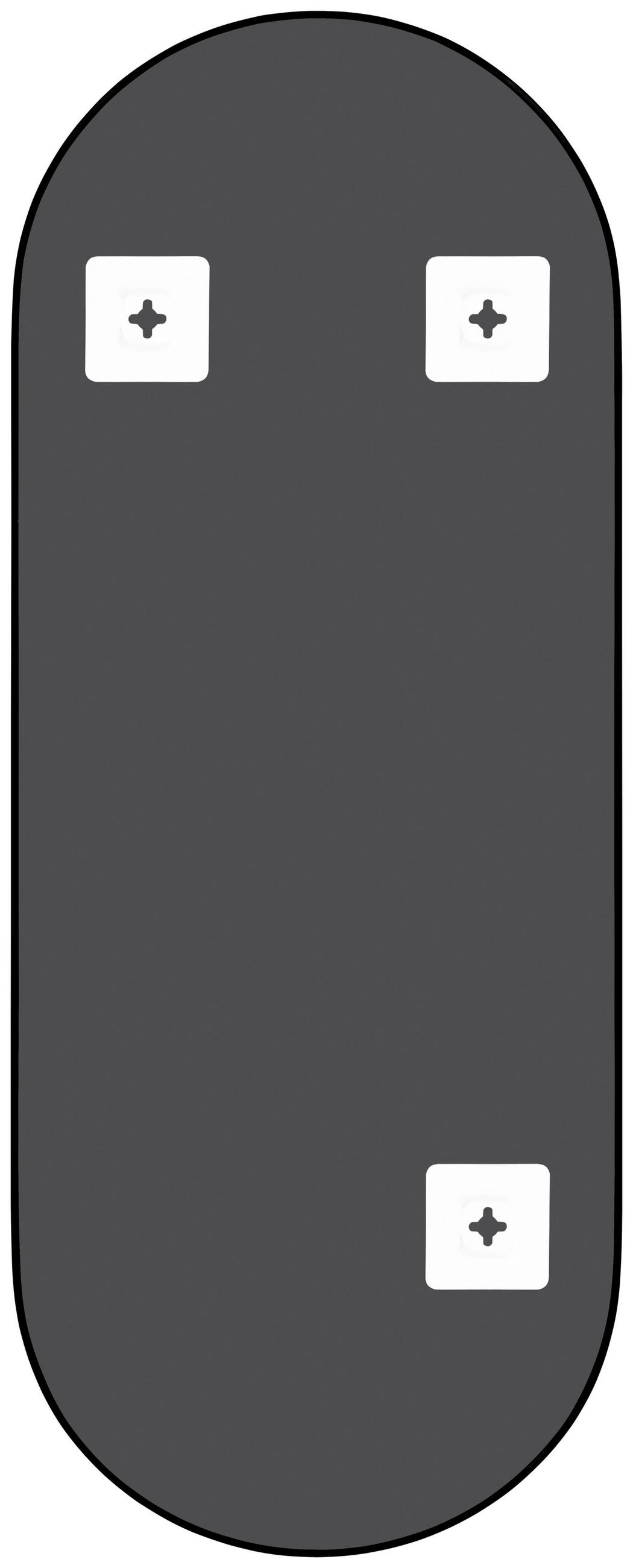WANDSPIEGEL 30/70/0,4 cm    in oval  - Schwarz, KONVENTIONELL, Glas/Metall (30/70/0,4cm)
