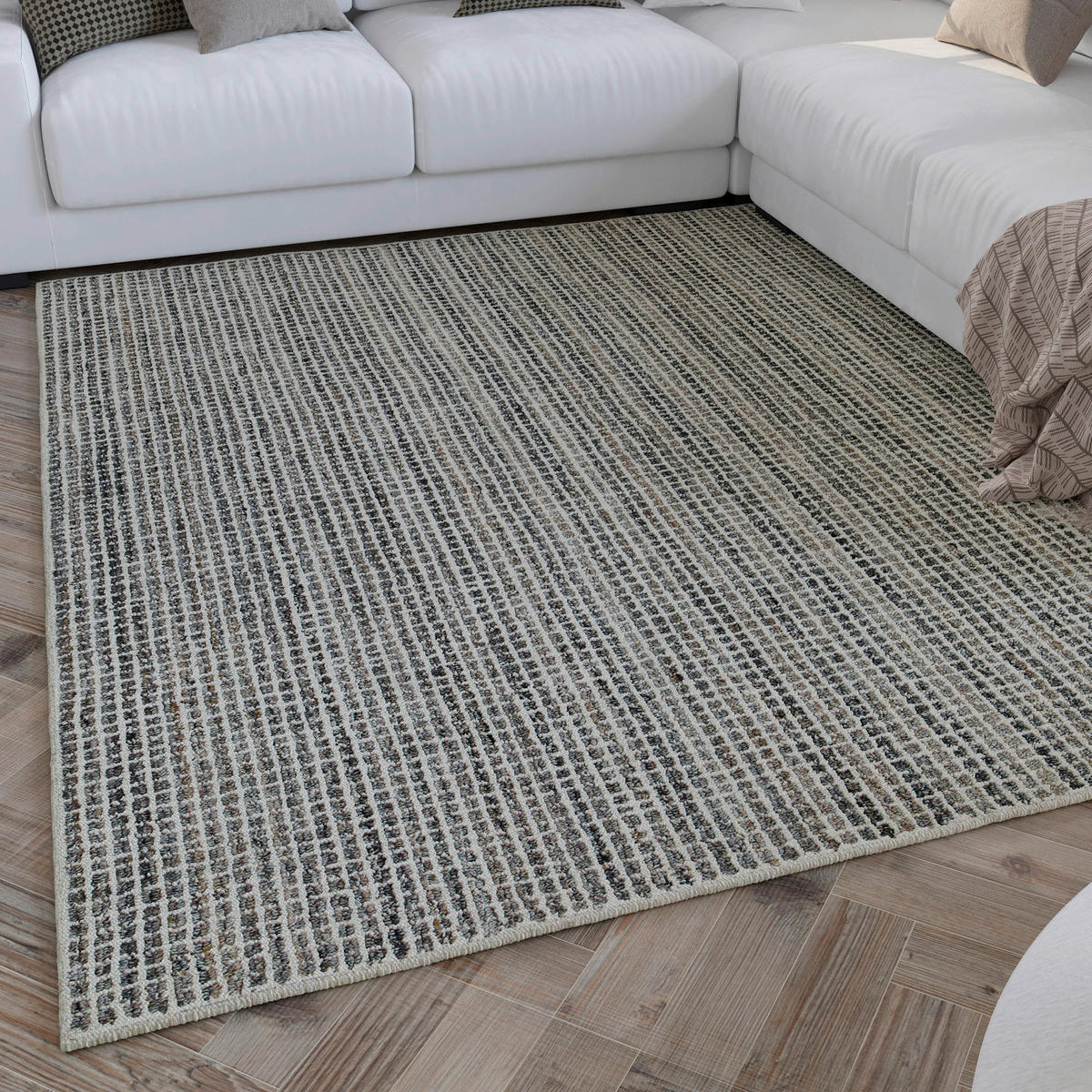 FLACHWEBETEPPICH 140/200 cm Hamptons FOURTEEN  - Creme/Grau, Basics, Textil (140/200cm) - WECON HOME