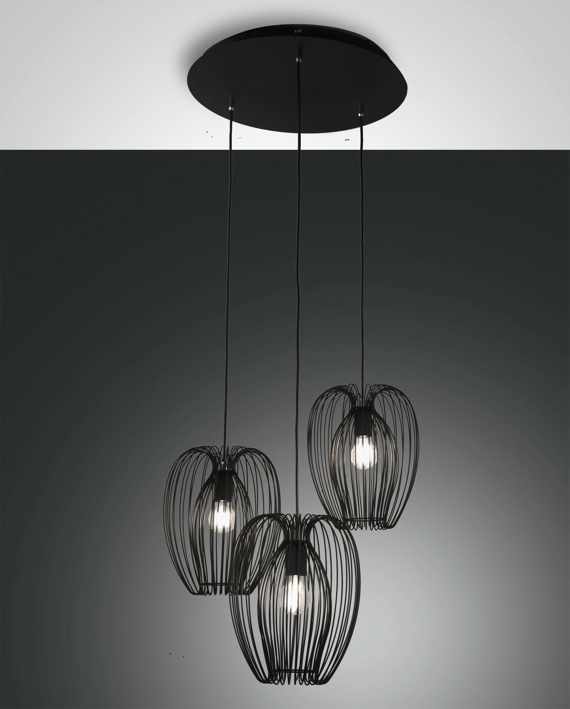 HÄNGELEUCHTE 50/200 cm  - Schwarz, LIFESTYLE, Metall (50/200cm) - Fabas Luce