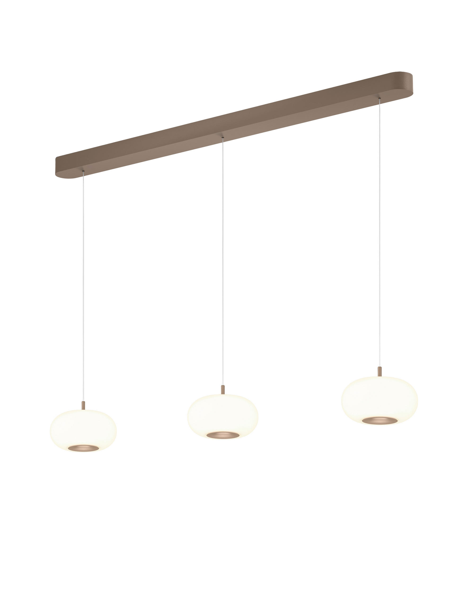LED-HÄNGELEUCHTE Sapo 130/5,5 / 20/210 cm   - Cappuccino, Design, Glas/Metall (130/5,5 / 20/210cm) - Helestra