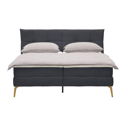 BOXSÄNG  i svart  - svart/guldfärgad, metall/trämaterial (207/113/210cm) - Visionight