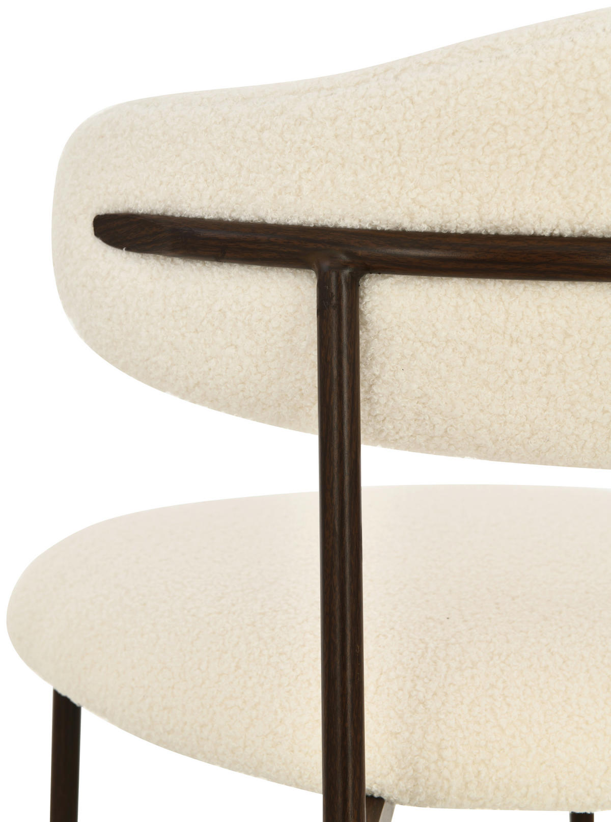 STUHL , , Teddystoff  - Walnussfarben/Weiß, MODERN, Holz/Textil (55/78/58cm) - MID.YOU