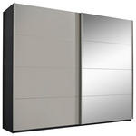 SCHWEBETÜRENSCHRANK  in Graphitfarben, Grau  - Alufarben/Graphitfarben, Design, Glas/Holzwerkstoff (316/236/68cm) - Xora