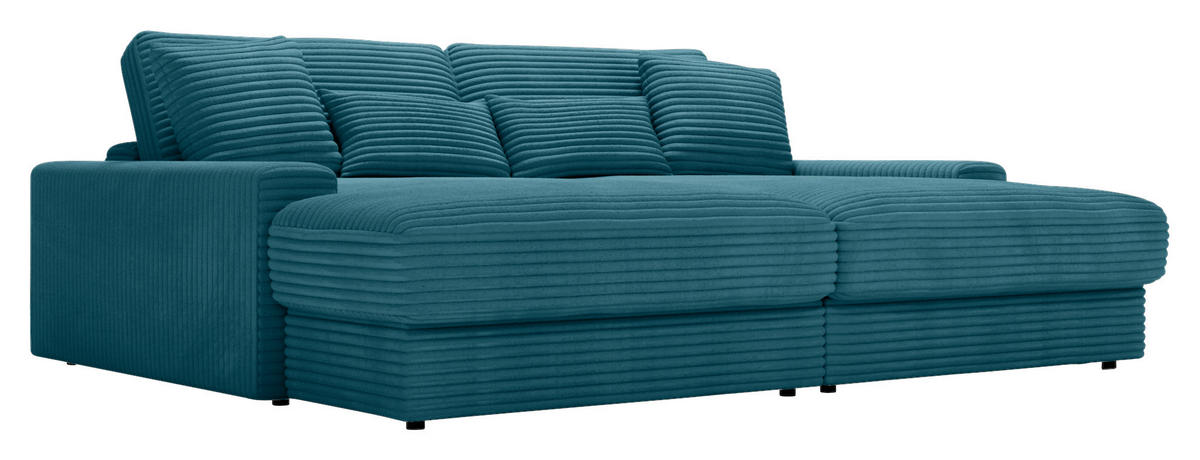 BIGSOFA Cord Petrol  - Petrol/Schwarz, MODERN, Kunststoff/Textil (230/85/190cm) - Carryhome