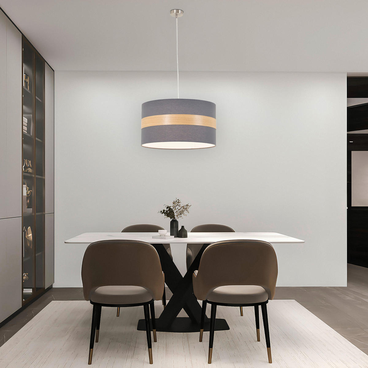 HÄNGELEUCHTE 45/120 cm  - Anthrazit, MODERN, Holz/Kunststoff (45/120cm) - Novel