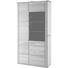 VITRINE Eiche furniert, massiv Eichefarben - Edelstahlfarben/Eichefarben, KONVENTIONELL, Glas/Holz (107/209/38cm) - Novel