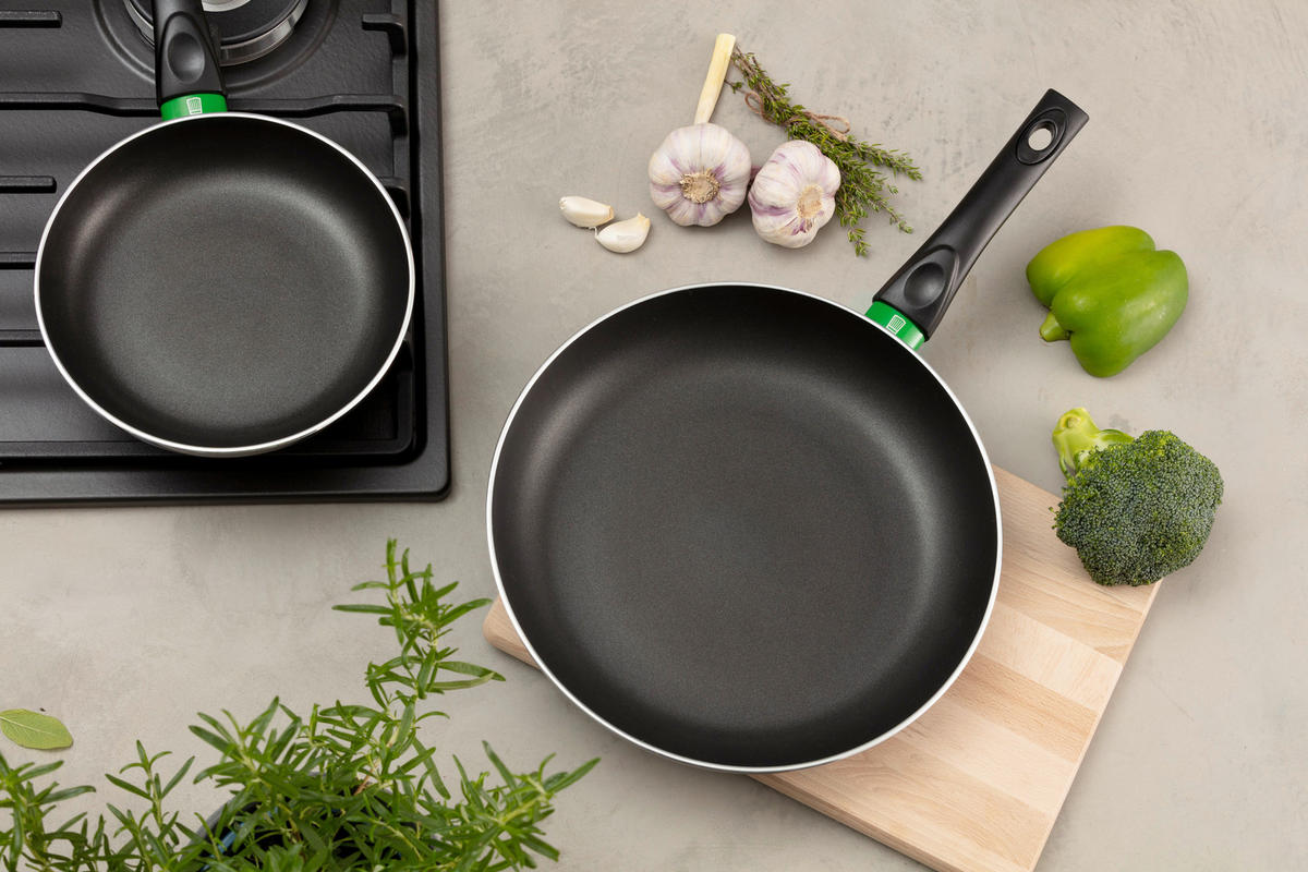 Tigaie Pentru Prăjit 28 cm  - verde/negru, Design, metal (28cm) - Chefkoch+Fackelmann