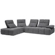 ECKSOFA in Struktur Grau  233/313 cm  - Schwarz/Grau, Design, Kunststoff/Textil (233/313cm) - Emilio Belluti