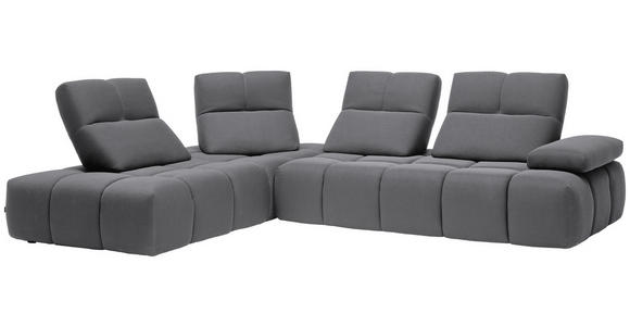 ECKSOFA in Struktur Grau 233/313 cm - Schwarz/Grau, Design, Kunststoff/Textil (233/313cm) - Emilio Belluti