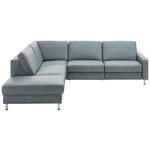 ECKSOFA  in Echtleder Grau  242/275 cm  - Alufarben/Grau, Design, Leder/Metall (242/275cm) - Dieter Knoll