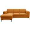 ECKSOFA in Webstoff Orange  214/146 cm  - Schwarz/Orange, Design, Textil/Metall (214/146cm) - LOOKS by W.Joop