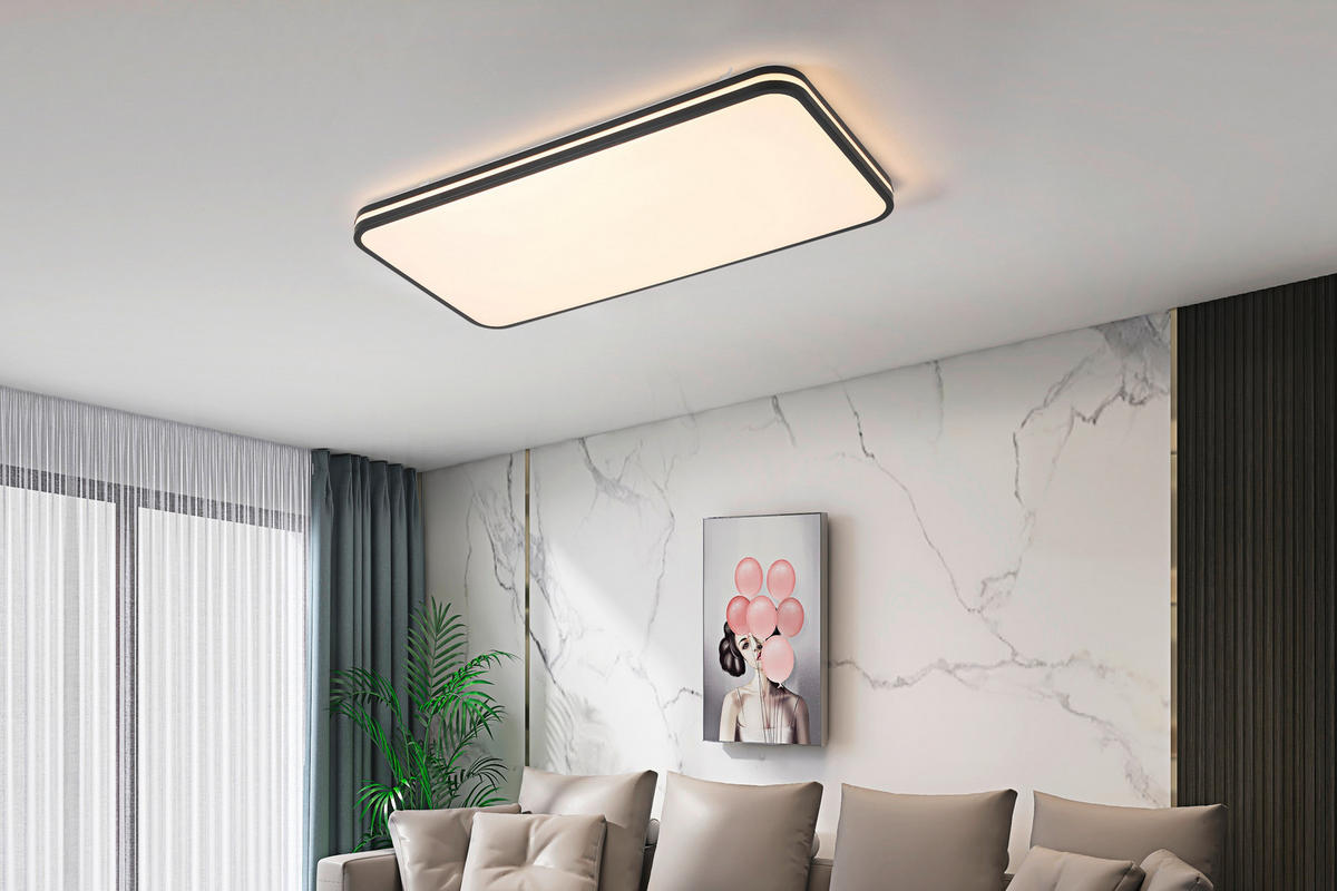 PLAFONIERĂ CU LED - alb/negru, Basics, plastic/metal (66/33/5,5cm) - Novel