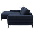 ECKSOFA  in Flachgewebe Dunkelblau  177/253 cm  - Schwarz/Dunkelblau, Design, Textil/Metall (177/253cm) - Dieter Knoll