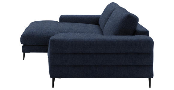 ECKSOFA  in Flachgewebe Dunkelblau  177/253 cm  - Schwarz/Dunkelblau, Design, Textil/Metall (177/253cm) - Dieter Knoll