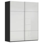 SCHWEBETÜRENSCHRANK  in Schwarz, Weiß  - Alufarben/Schwarz, KONVENTIONELL, Glas/Holzwerkstoff (181/223/67cm) - Novel