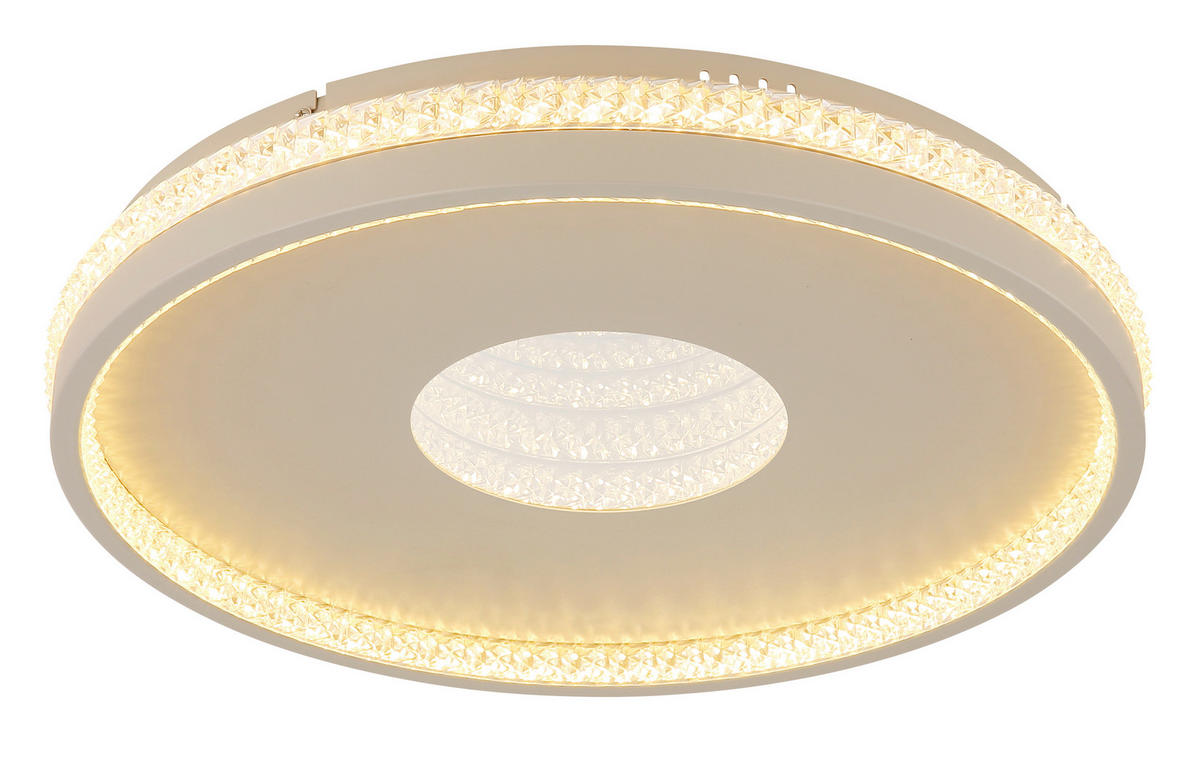LED-DECKENLEUCHTE SHIRLEY 41/6.5 cm   - Sandfarben/Klar, Design, Kunststoff/Metall (41/6.5cm) - Globo