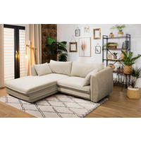 ECKSOFA Beige Struktur  - Beige/Schwarz, Design, Kunststoff/Textil (201/240cm) - MID.YOU