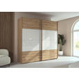 SCHWEBETÜRENSCHRANK 226/223/68 cm 2-türig Weiß, Eiche Artisan  - Eichefarben/Weiß, Design, Glas/Holzwerkstoff (226/223/68cm) - Xora