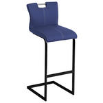 BARHOCKER in Metall, Textil Blau, Schwarz  - Blau/Schwarz, Design, Textil/Metall (40/107/48cm) - Dieter Knoll