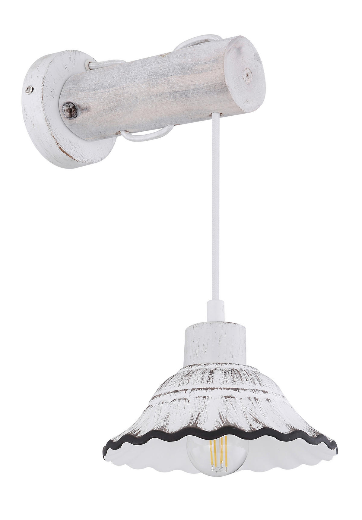 NÁSTĚNNÉ SVÍTIDLO, 17/26/32 cm - bílá/černá, Basics, kov/dřevo (17/26/32cm) - Globo