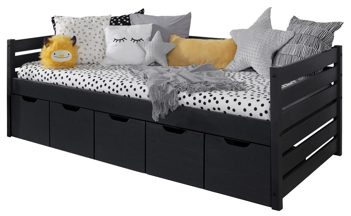 STAURAUMBETT 90/200 cm  Grau   - Grau, Modern, Holz (90/200cm) - MID.YOU