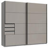 SCHWEBETÜRENSCHRANK 225/208/64 cm 2-türig Graphitfarben, Grau, Sahara  - Schwarz/Graphitfarben, Design, Glas/Holzwerkstoff (225/208/64cm) - Carryhome