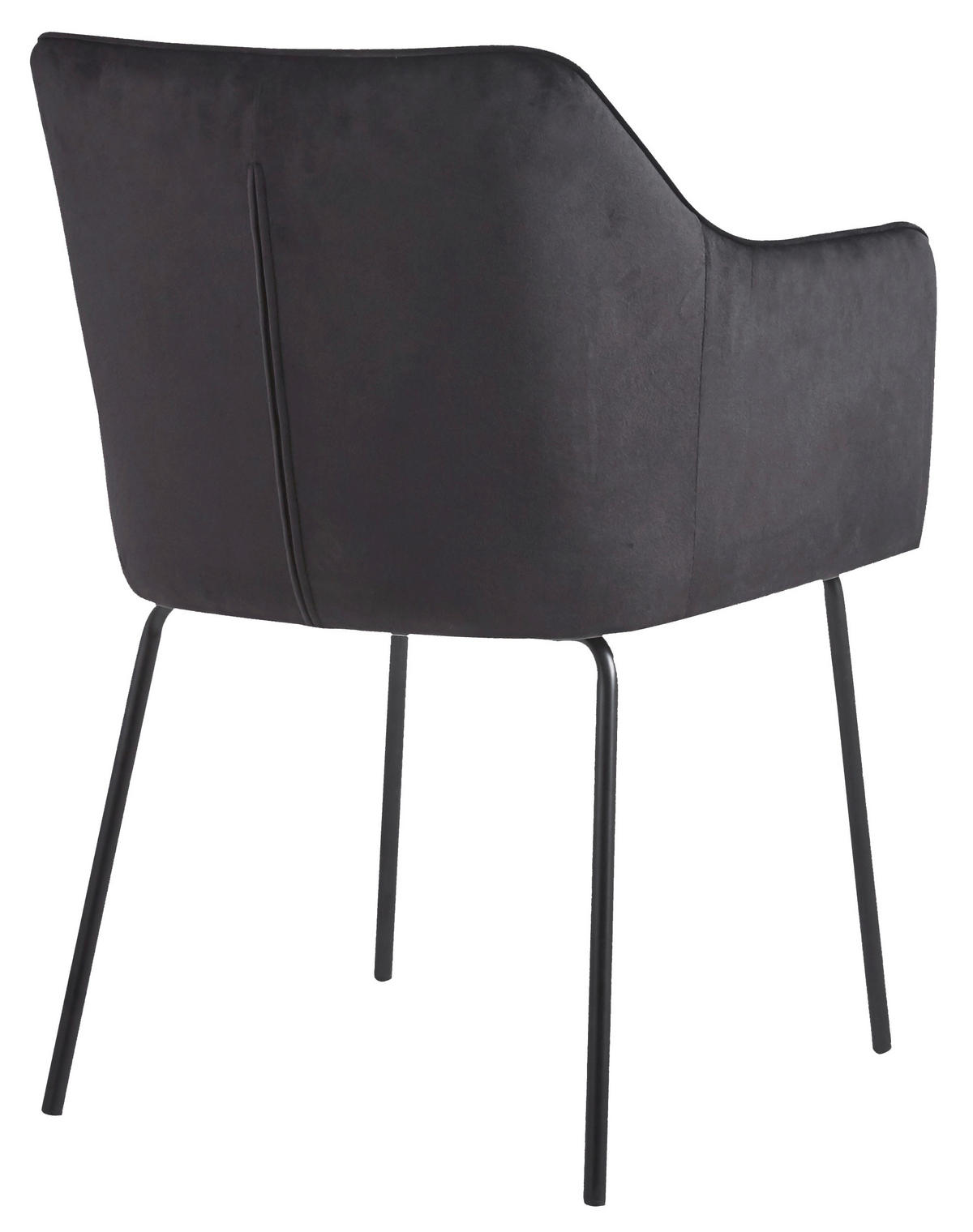 ARMLEHNSTUHL  in Samt  - Anthrazit/Schwarz, Design, Textil/Metall (48,5cm) - MID.YOU