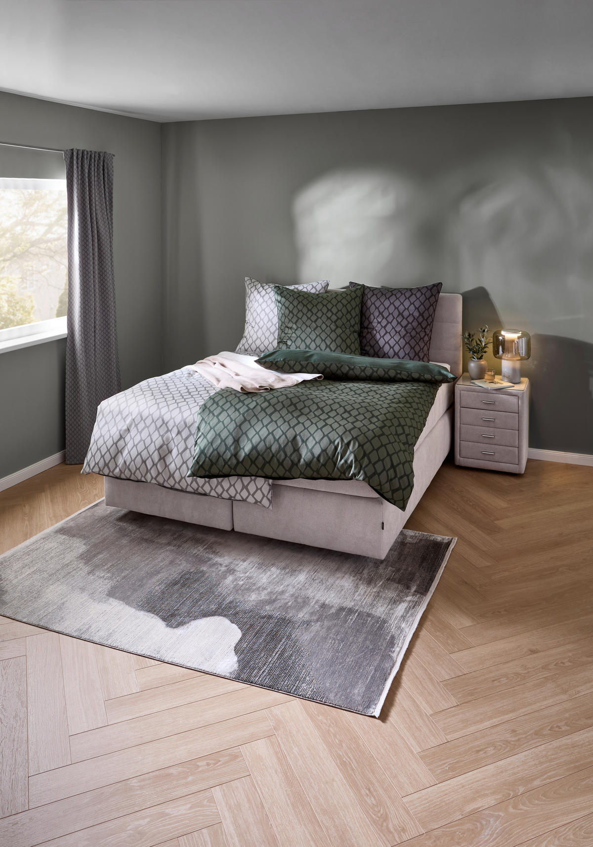 WENDEBETTWÄSCHE STRIPES DK Satin 135/200 cm  - Grün, Design, Textil (135/200cm) - Dieter Knoll