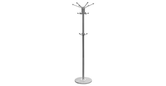 KLEIDERSTÄNDER in Silberfarben, Weiß 37/170/37 cm - Silberfarben/Weiß, Design, Stein/Metall (37/170/37cm) - Carryhome