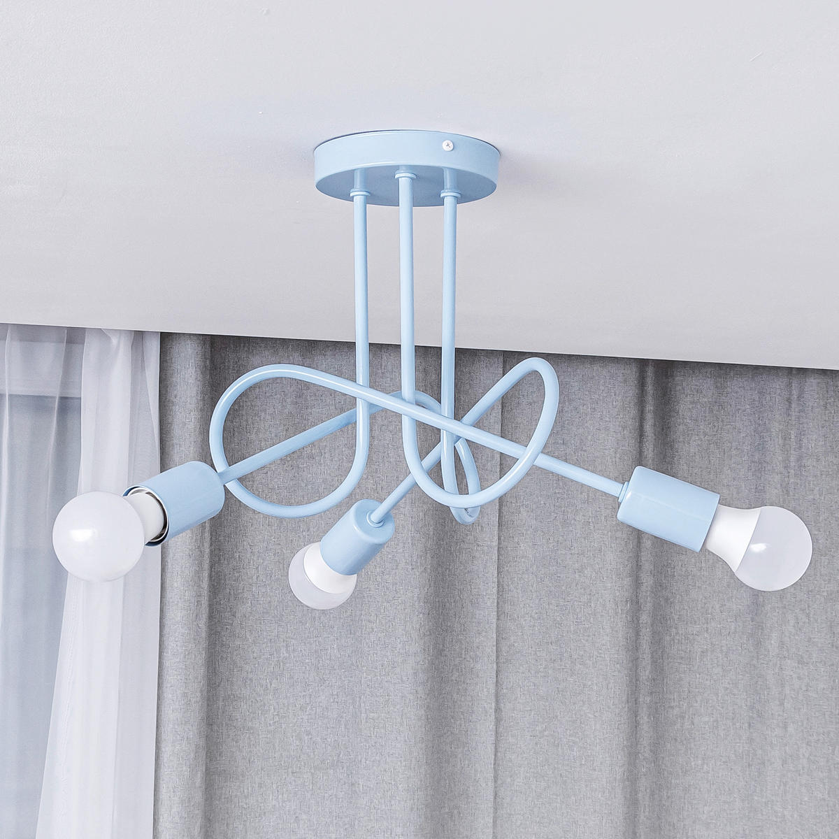 KINDERDECKENLEUCHTE Oxford   - Pastellblau, KONVENTIONELL, Metall (30/45/45cm)