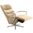 RELAXSESSEL in Leder Cappuccino  - Chromfarben/Cappuccino, Design, Leder/Metall (64/112/80cm) - Cantus