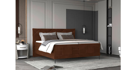 BOXSPRINGBETT 180/200 cm  in Braun  - Schwarz/Braun, KONVENTIONELL, Textil/Metall (180/200cm) - Esposa