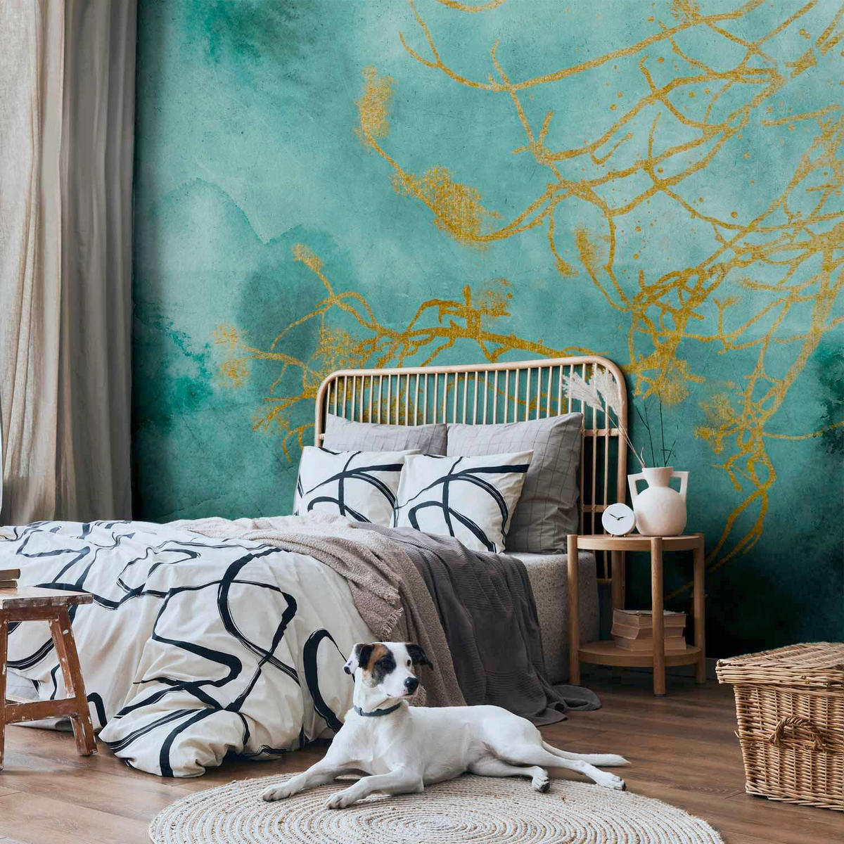 FOTOTAPETE  - Grün/Honig, LIFESTYLE, Textil (150/105cm) - artgeist