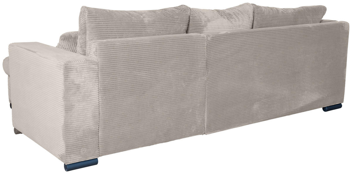 ECKSOFA in Cord Beige  - Beige/Schwarz, KONVENTIONELL, Textil/Metall (258/168cm) - Carryhome