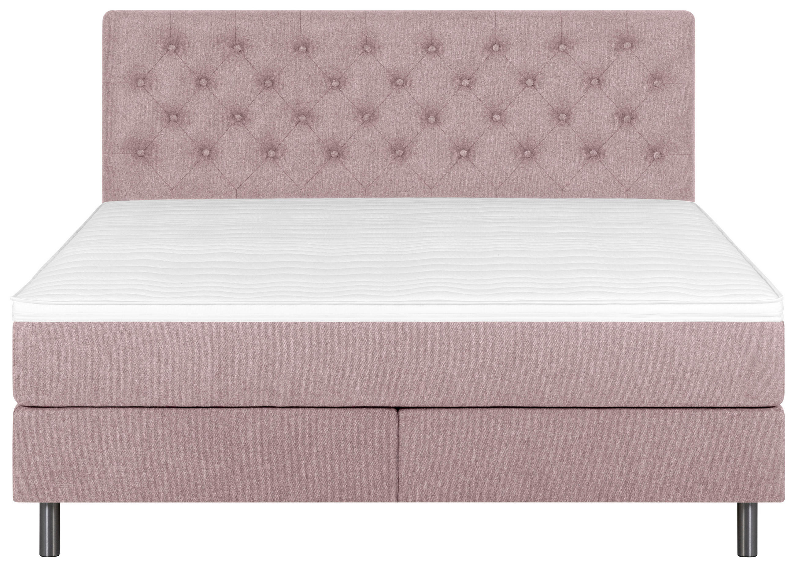 BOXSPRINGBETT 180/200 cm  in Rosa  - Silberfarben/Rosa, KONVENTIONELL, Textil/Metall (180/200cm) - Welnova