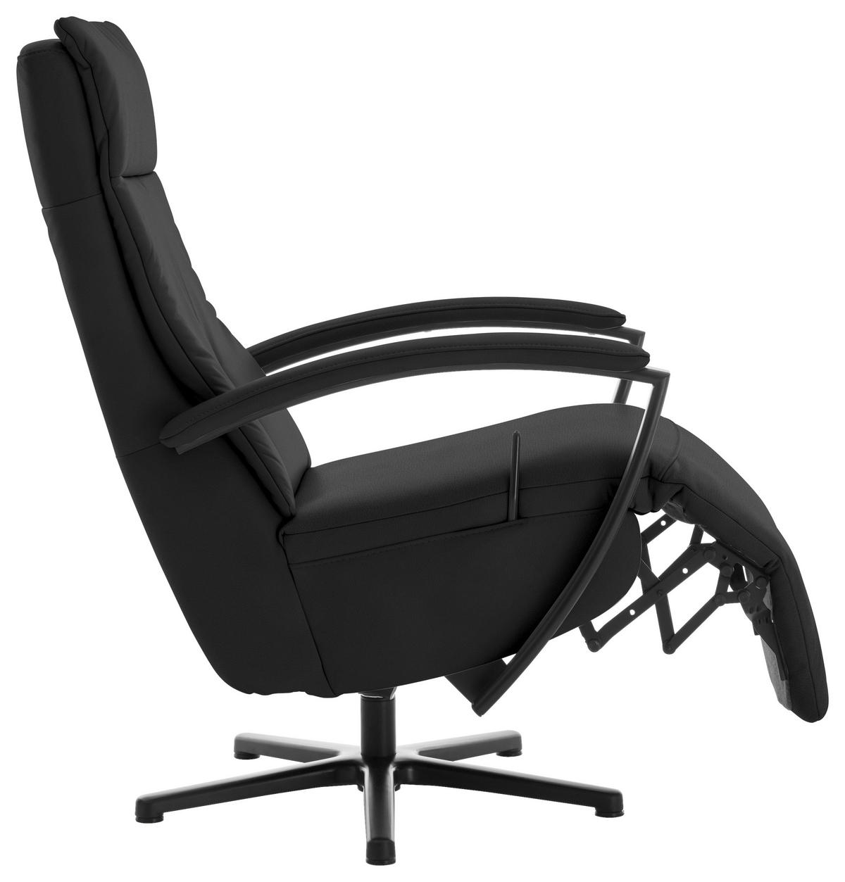 RELAXSESSEL in Leder Schwarz  - Schwarz, Design, Leder/Metall (76/112/83cm) - Beldomo Speed