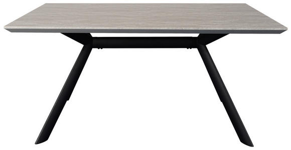 ESSTISCH in Metall, Holzwerkstoff 160/90/76 cm - Hellgrau/Schwarz, Design, Holzwerkstoff/Metall (160/90/76cm) - Novel