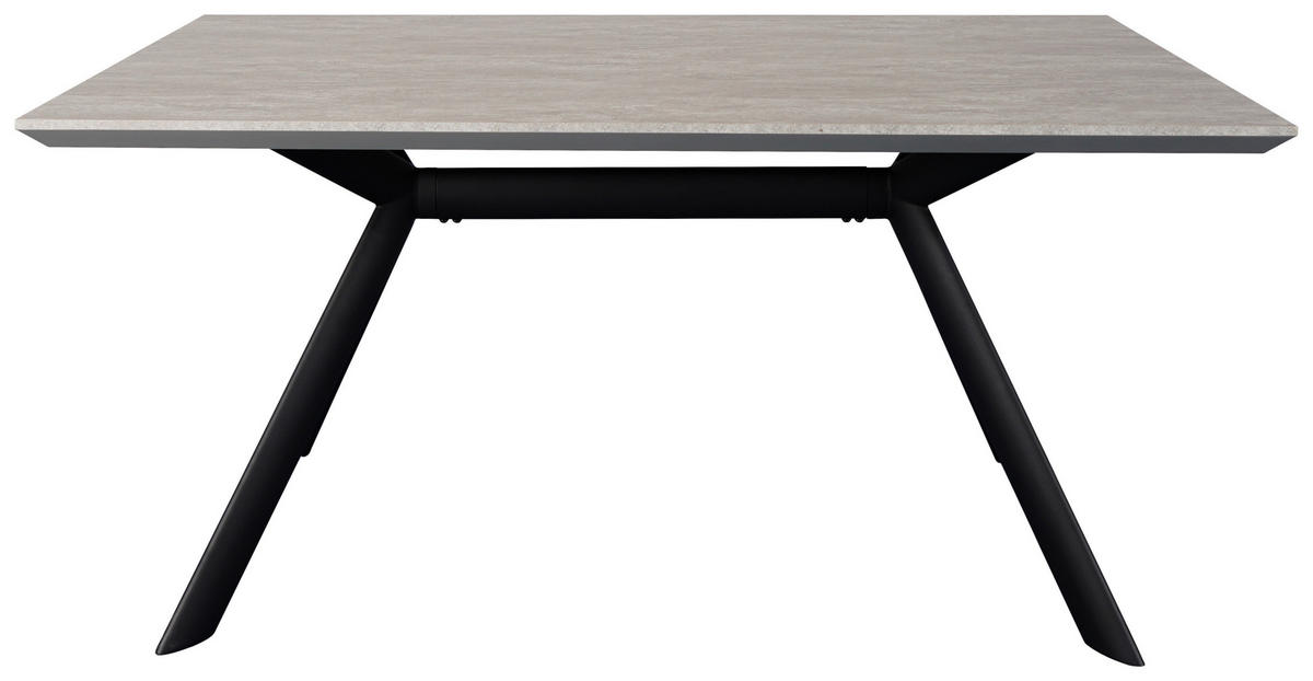ESSTISCH in Metall, Holzwerkstoff 160/90/76 cm   - Hellgrau/Schwarz, Design, Holzwerkstoff/Metall (160/90/76cm) - Novel