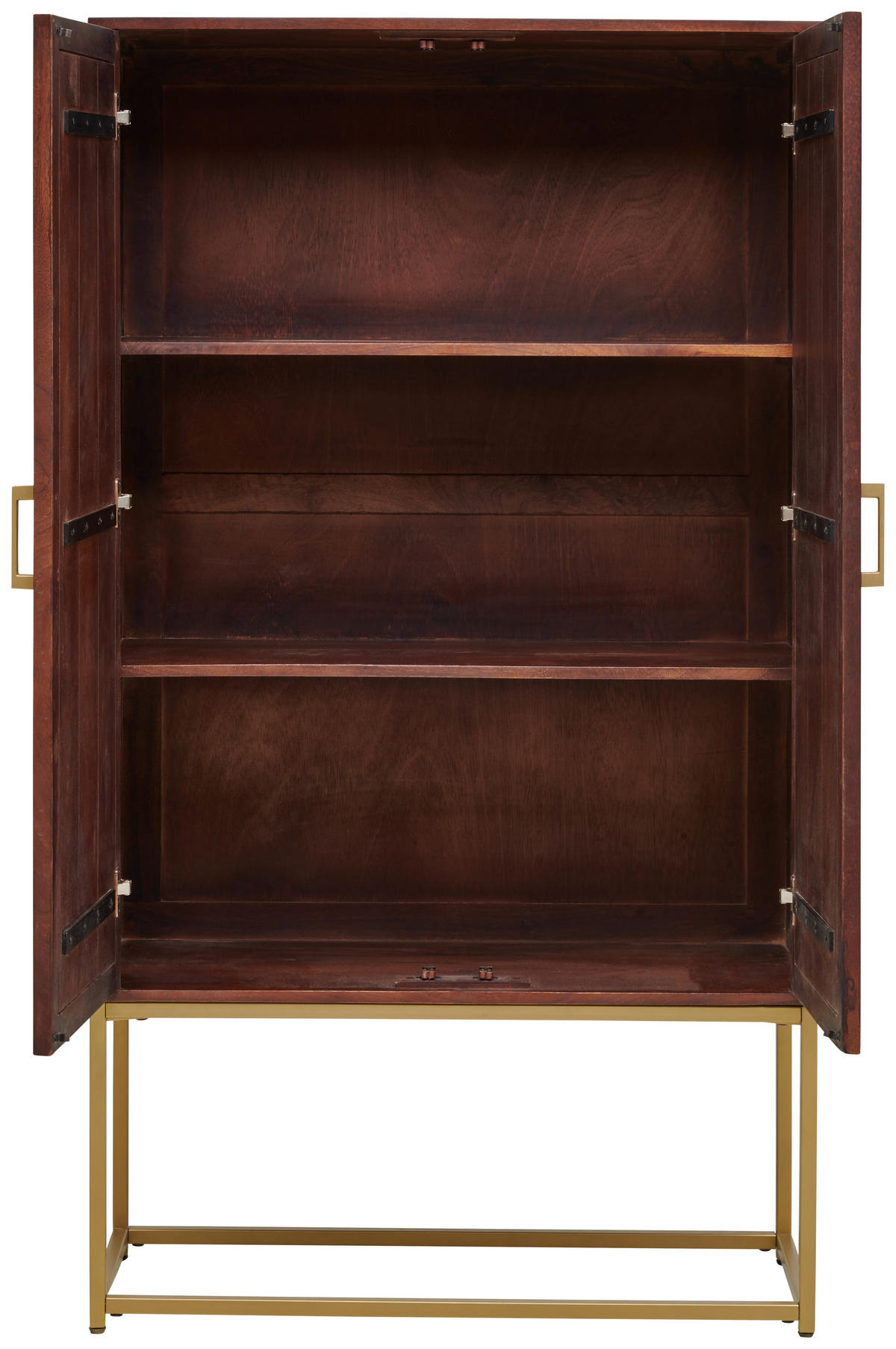HIGHBOARD  in 90/160/40 cm  - Goldfarben/Walnussfarben, Design, Holz/Metall (90/160/40cm) - MID.YOU