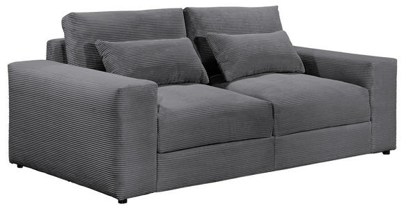 BIGSOFA Cord Dunkelgrau  - Dunkelgrau/Schwarz, KONVENTIONELL, Kunststoff/Textil (230/78/122cm) - Carryhome