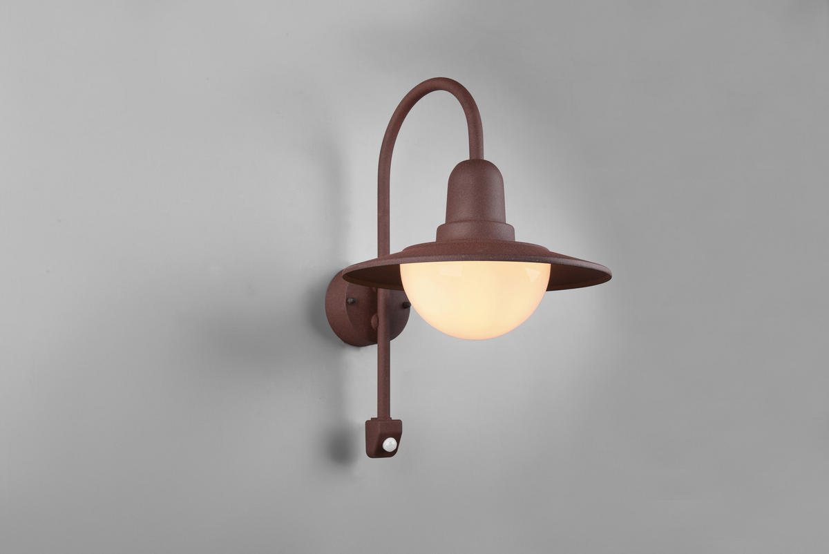 AUßENWANDLEUCHTE 30/45,5/38 cm   - Rostfarben/Weiß, KONVENTIONELL, Glas/Metall (30/45,5/38cm) - Trio Leuchten