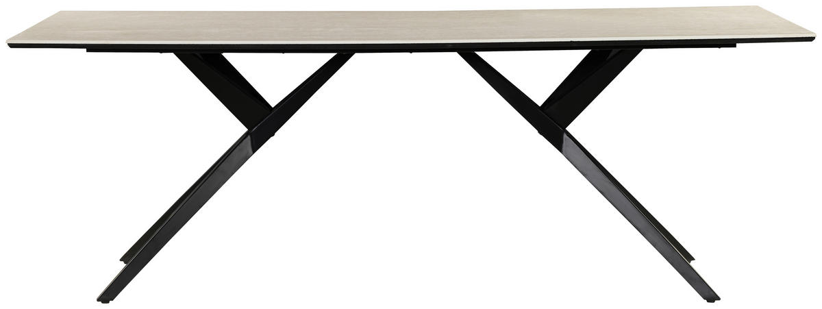 ESSTISCH 220/100/76 cm  Metall, Keramik rechteckig Schwarz, Weiß  - Schwarz/Weiß, Design, Keramik/Metall (220/100/76cm) - Novel