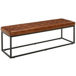 SITZBANK 140/44/44 cm Echtleder Schwarz, Cognac  - Cognac/Schwarz, LIFESTYLE, Leder/Metall (140/44/44cm) - Landscape