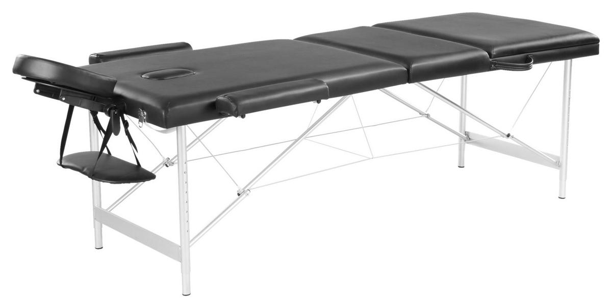 MASSAGETISCH MT50 - Schwarz, KONVENTIONELL, Kunststoff/Metall (186/68/82cm) - Atrigo