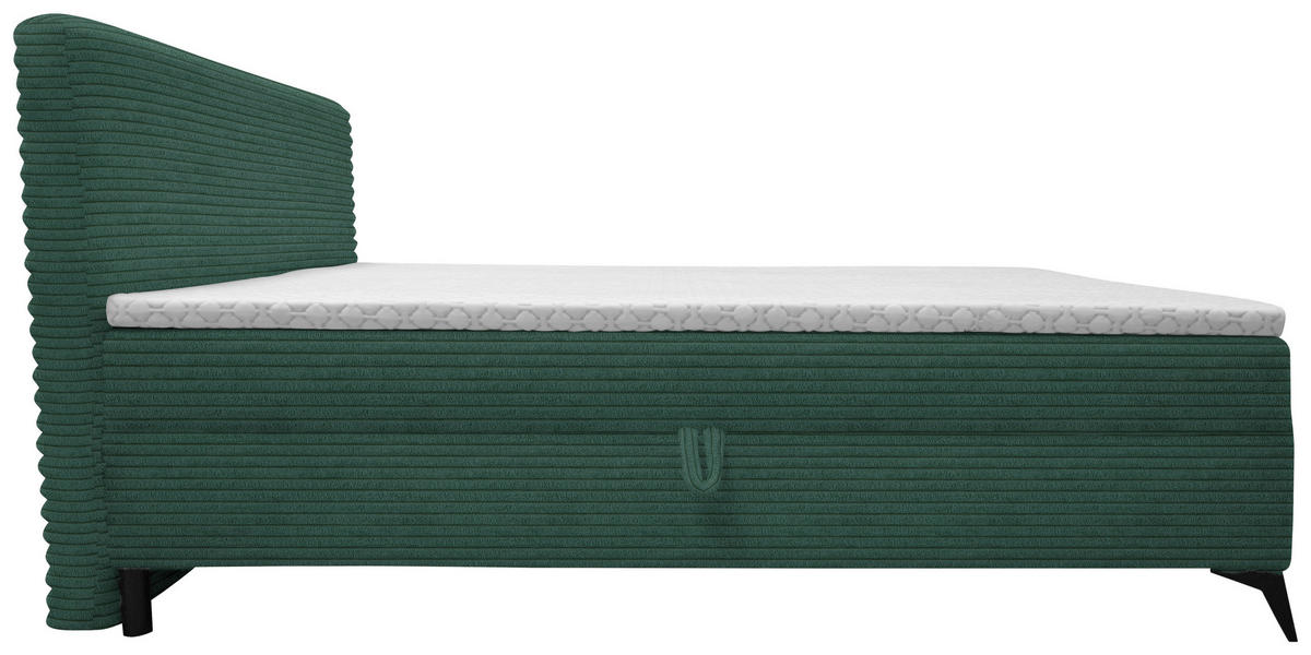 BOXBETT 160/200 cm  in Waldgrün  - Waldgrün/Schwarz, Design, Holz/Holzwerkstoff (160/200cm) - Xora