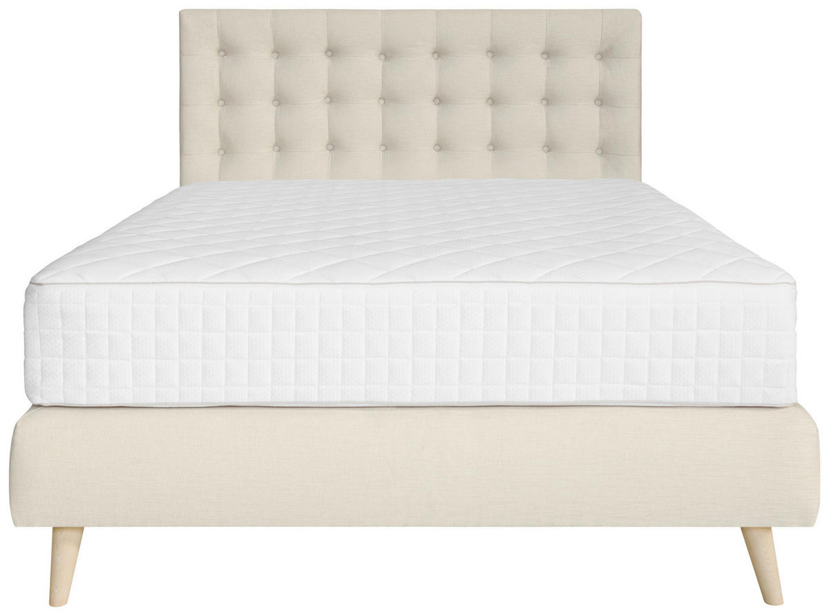 BOXSPRINGBETT 120/200 cm  in Beige  - Beige, Design, Holz/Textil (120/200cm) - Welnova
